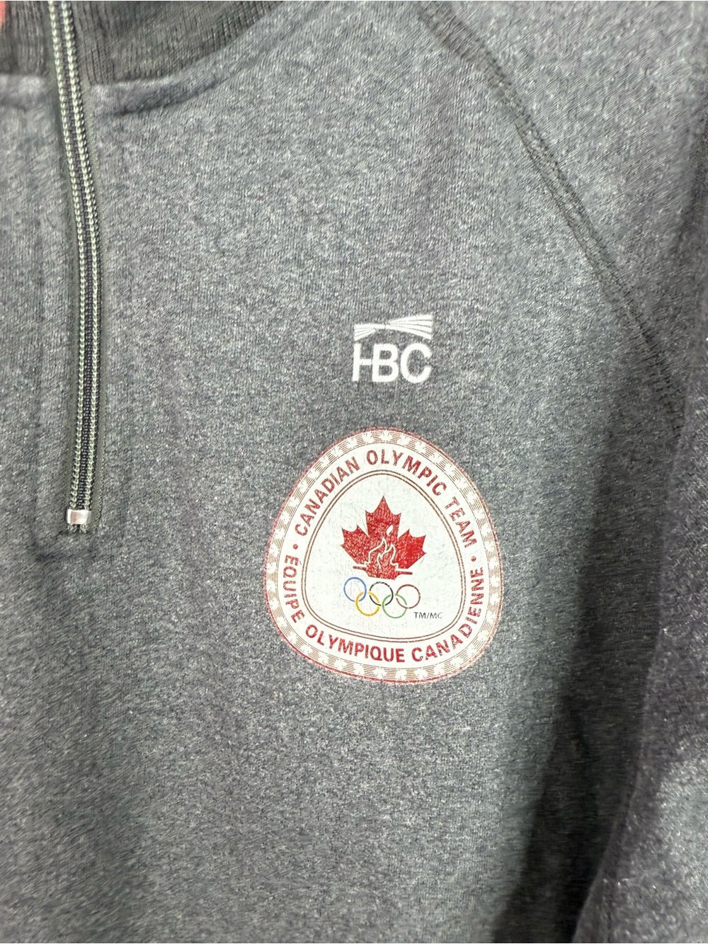 Hbc 2006 Canada Olympic team unisex Charcoal Quarter-Zip Pullover Sweater - IBC - Picture 4 of 11